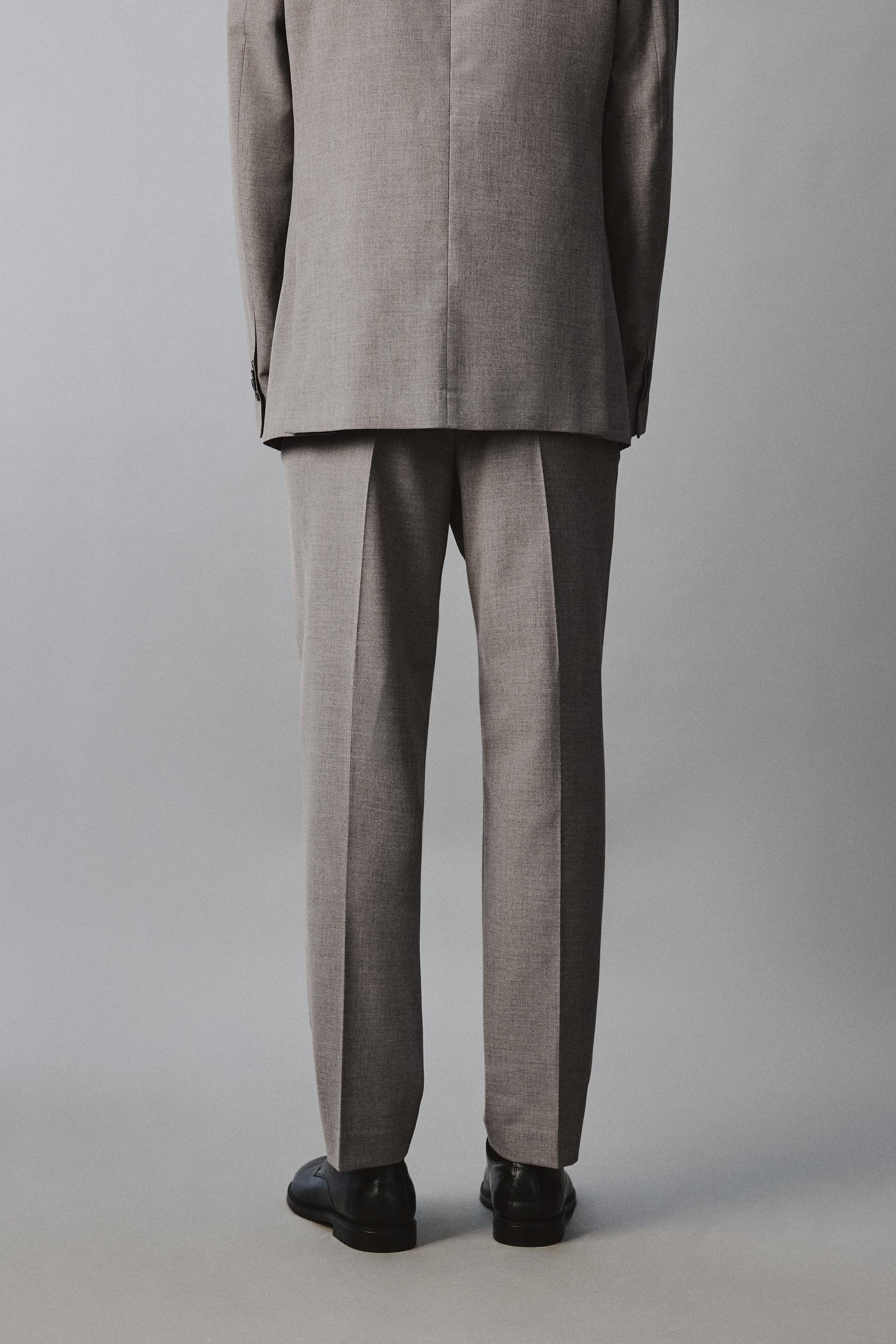 REGULAR FIT TEXTURED SUIT PANTS